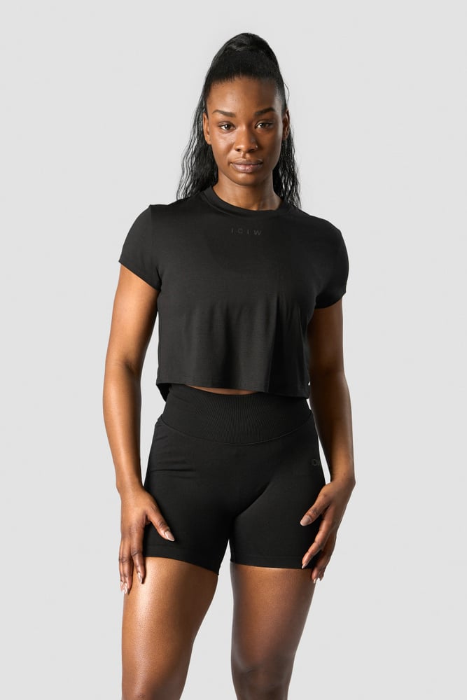 rush cropped t-shirt black