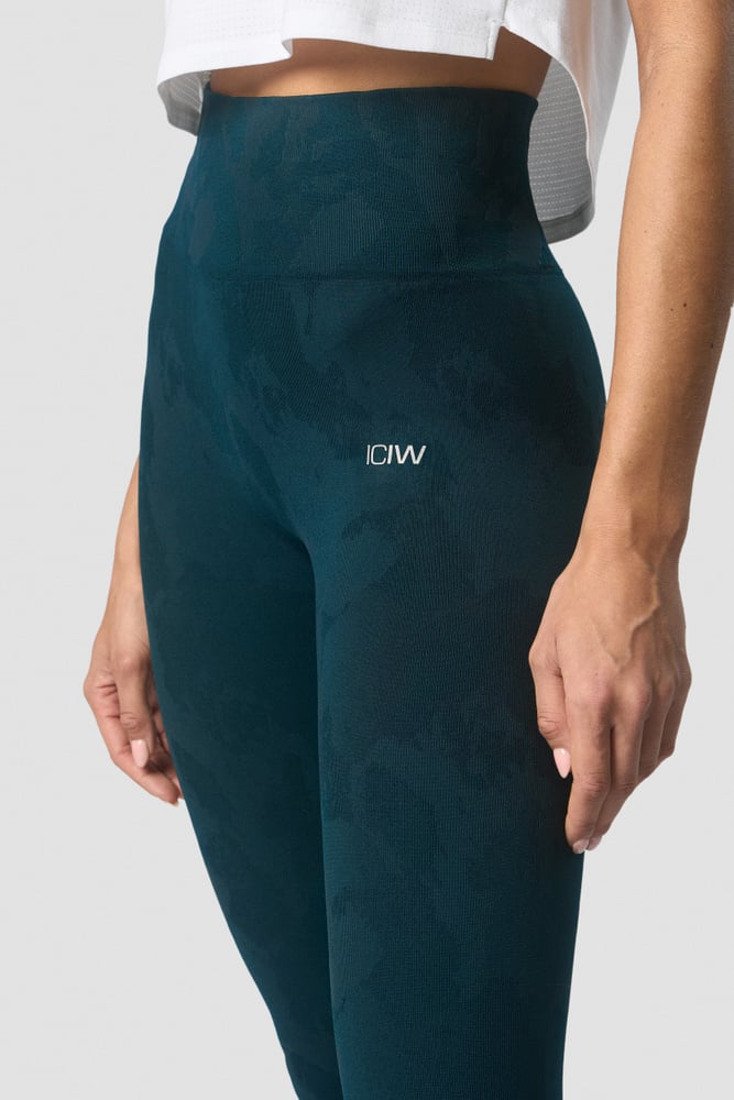 camo seamless tights dk teal