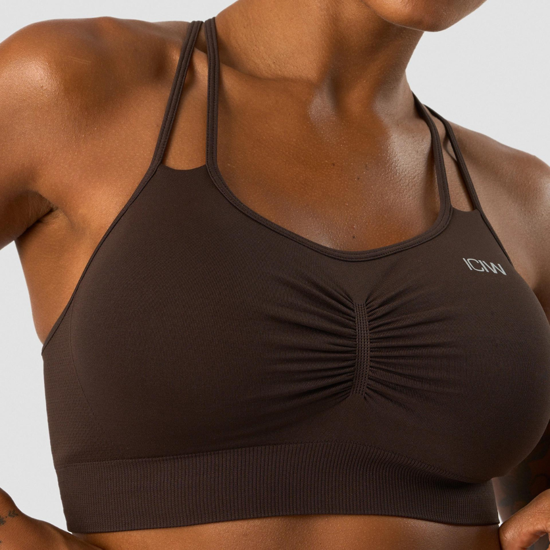 Define Seamless Scrunch Sports Bra - Dark Brown - for kvinde - ICANIWILL - Sports BH