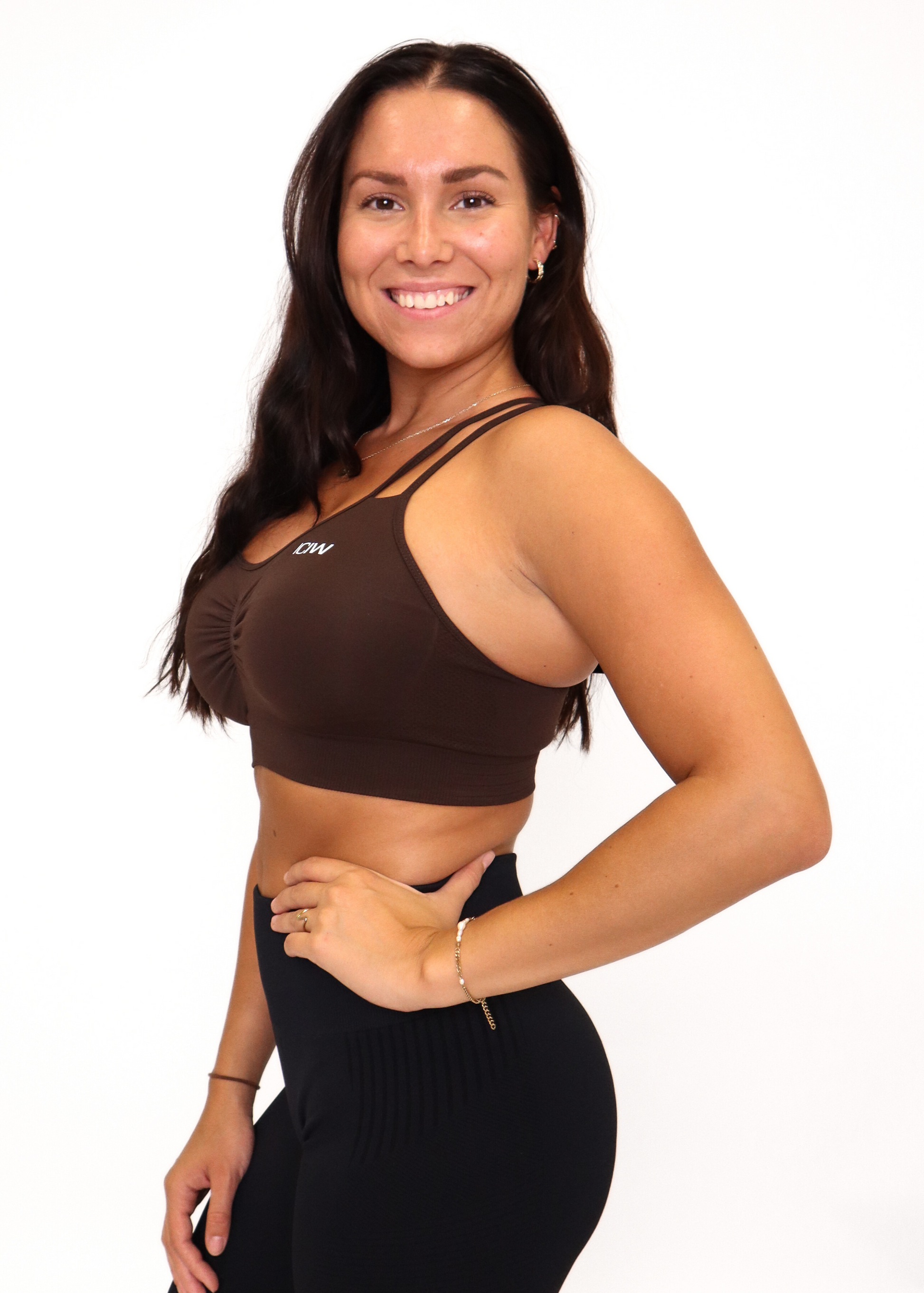 Define Seamless Scrunch Sports Bra - Dark Brown - for kvinde - ICANIWILL - Sports BH