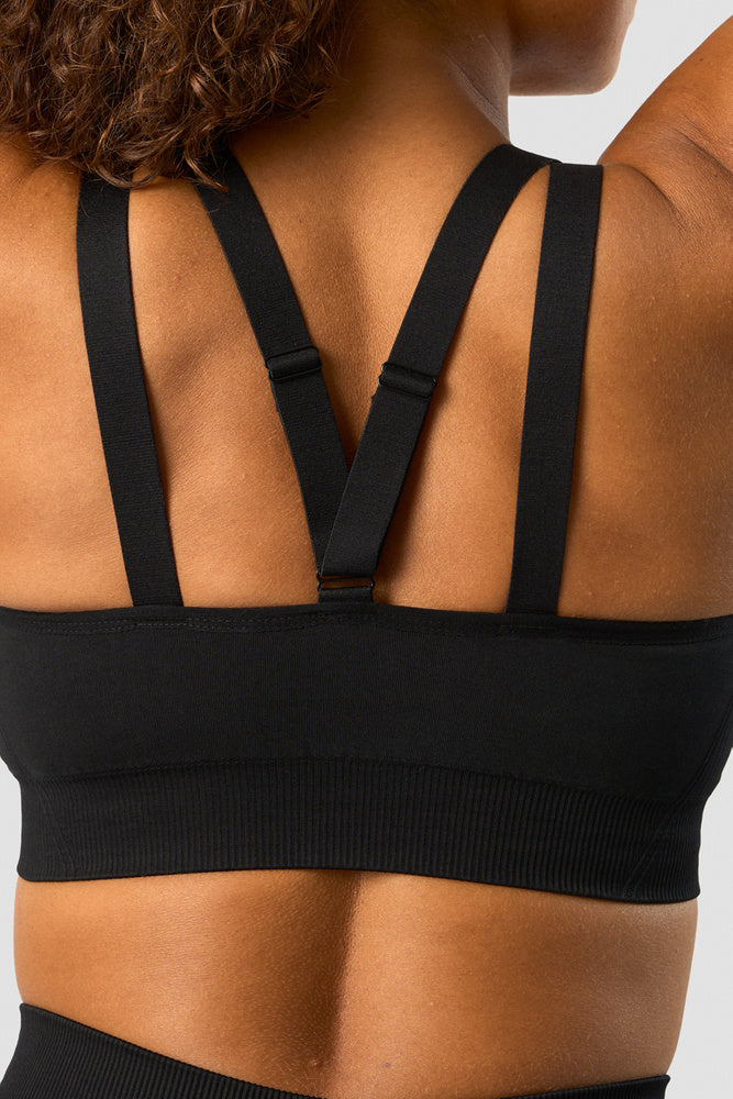 deluxe seamless adjustable sports bra black