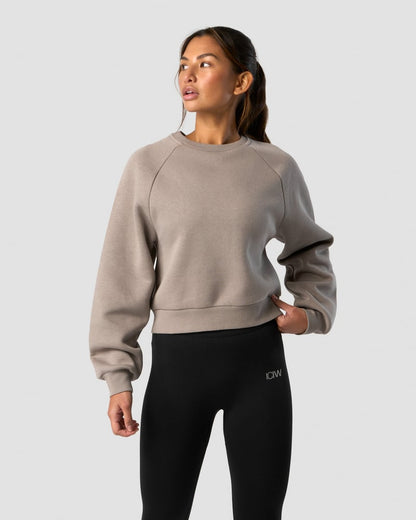 everyday cropped crewneck greige