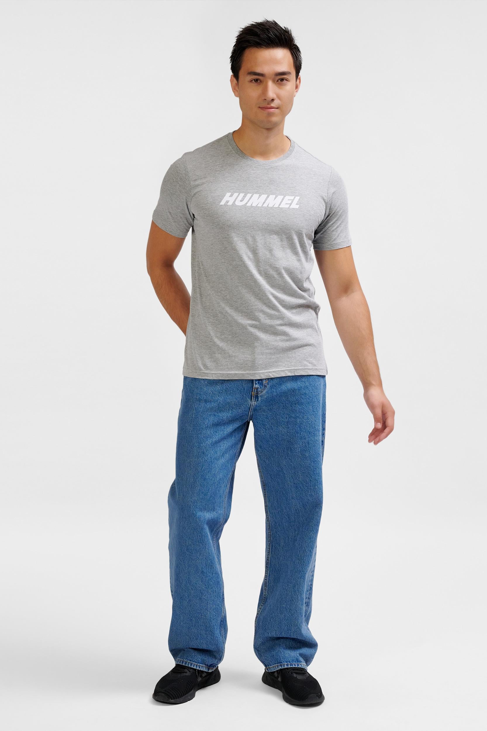 HUMMEL - Hmlelemental Logo Cotton Tee - Grey Melange