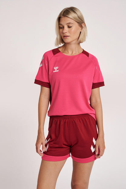 HUMMEL - Hmllead Womens S/s Poly Jersey - Raspberry Sorbet