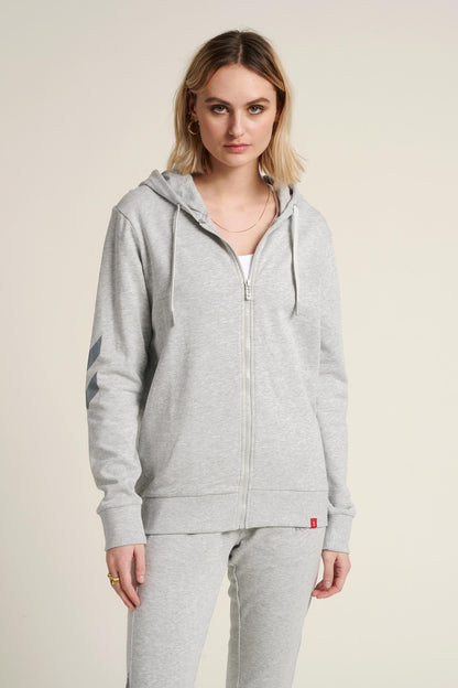 HUMMEL - Hmllegacy Zip Hoodie - Grey Melange