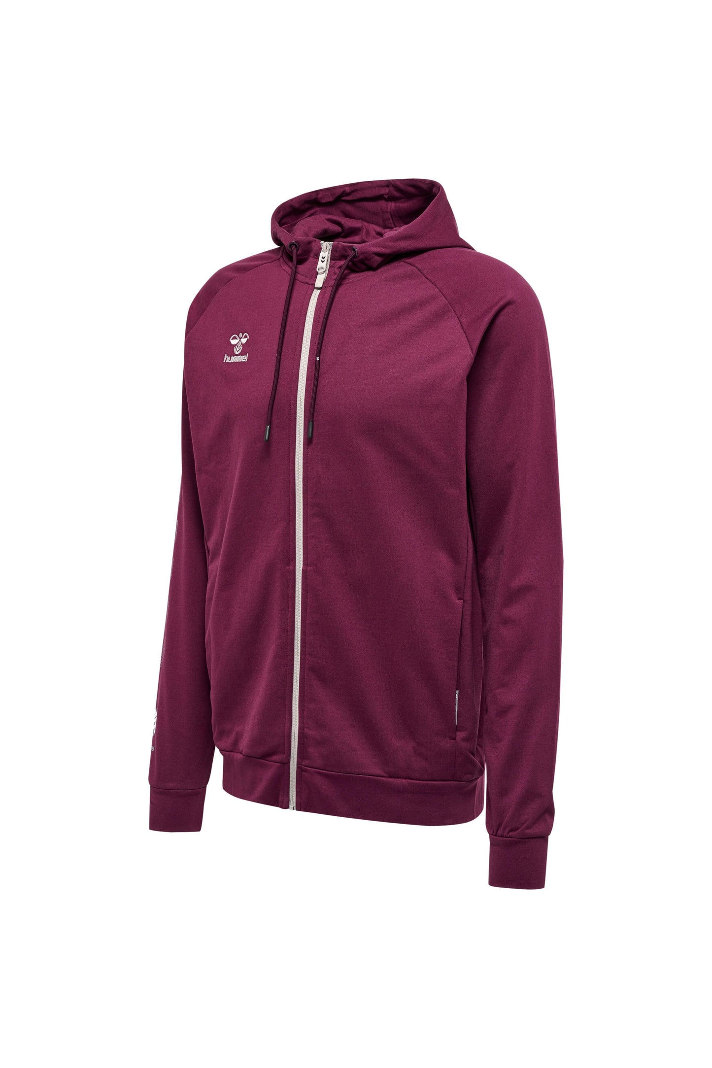 HUMMEL - Hmlmove Grid Cotton Zip Hoodie - Grape Wine