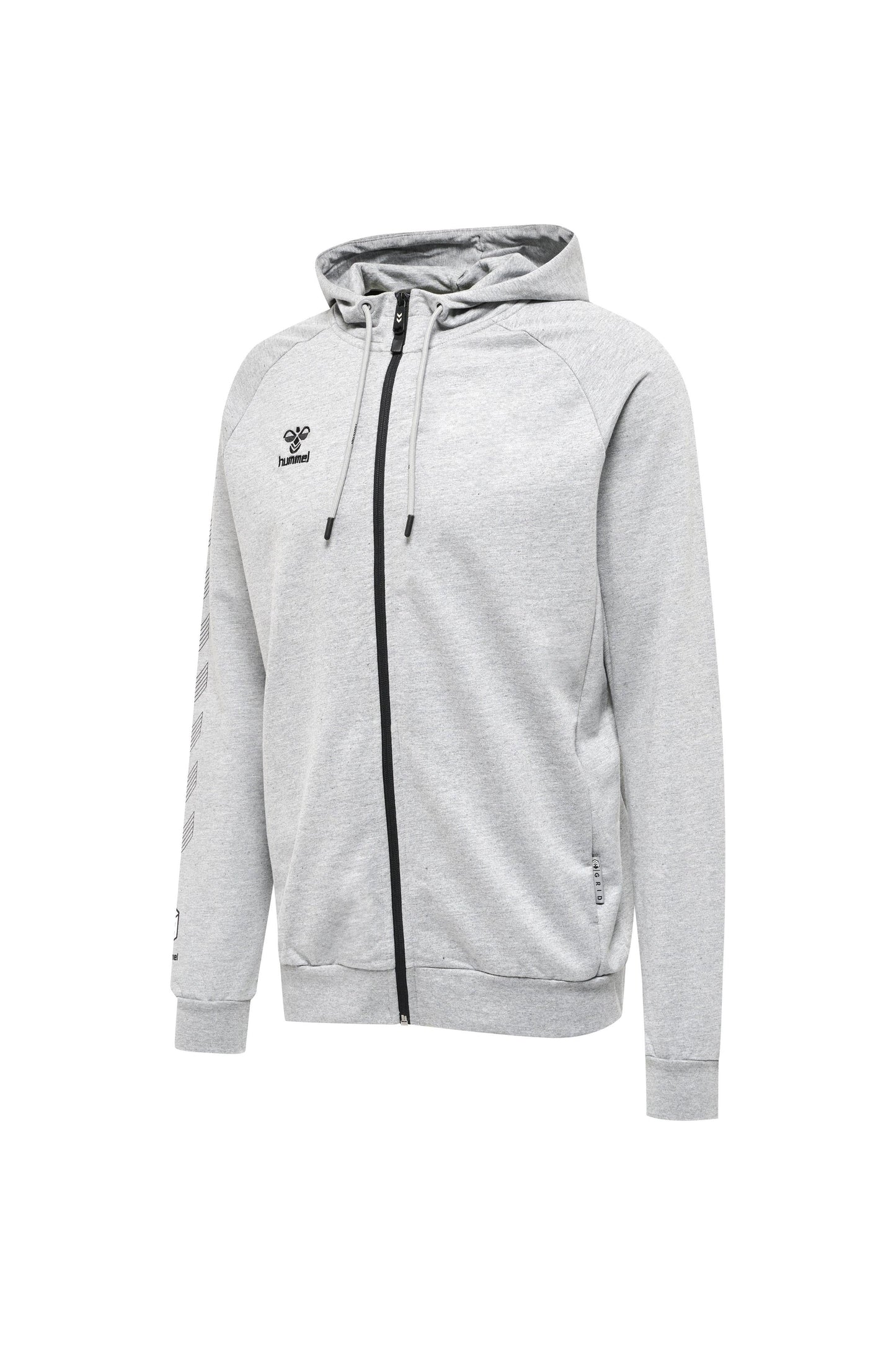 HUMMEL - Hmlmove Grid Cotton Zip Hoodie - Grey Melange