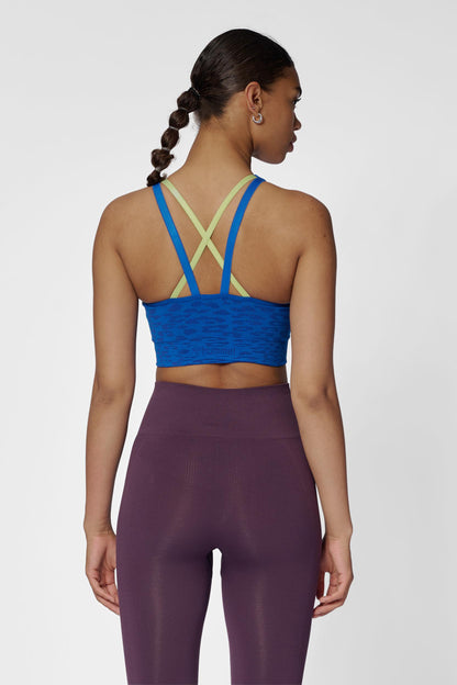 HUMMEL - Hmlmt Leo Seamless Sports Bra - Olympian Blue/sodalite Blue Me