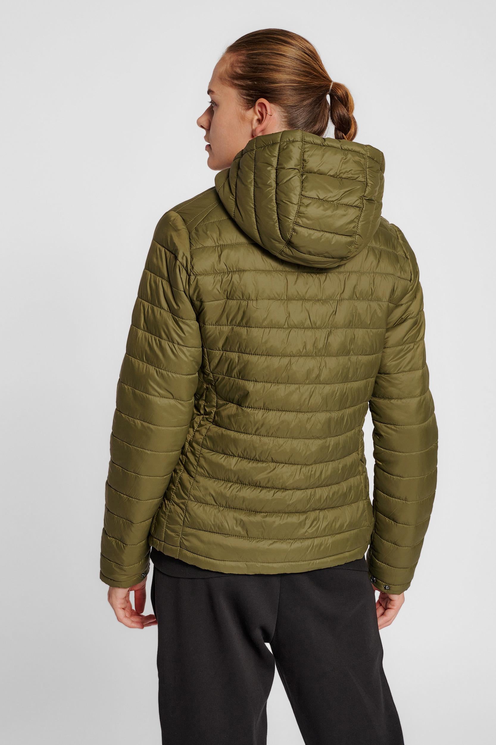 HUMMEL - Hmlred Quilted Hood Jacket Woman - Dark Olive