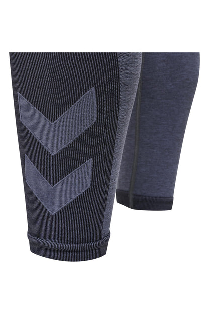 HUMMEL - Hmlte Mike Seamless Tights - Black/asphalt Melange