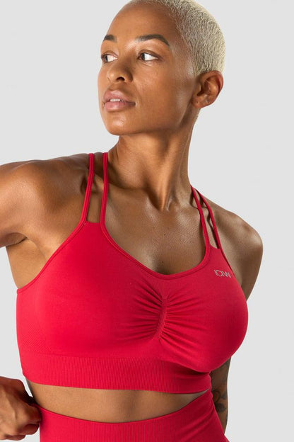 ICANIWILL - Define Seamless Scrunch Sports Bra - Red