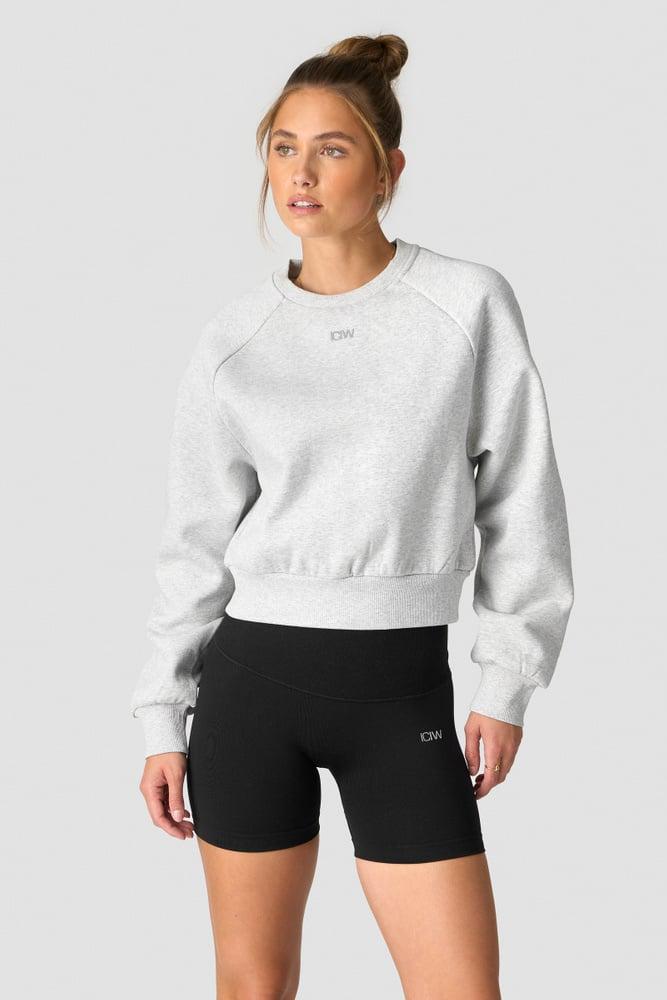 ICANIWILL - Everyday Cropped Crewneck - Light Grey Melange