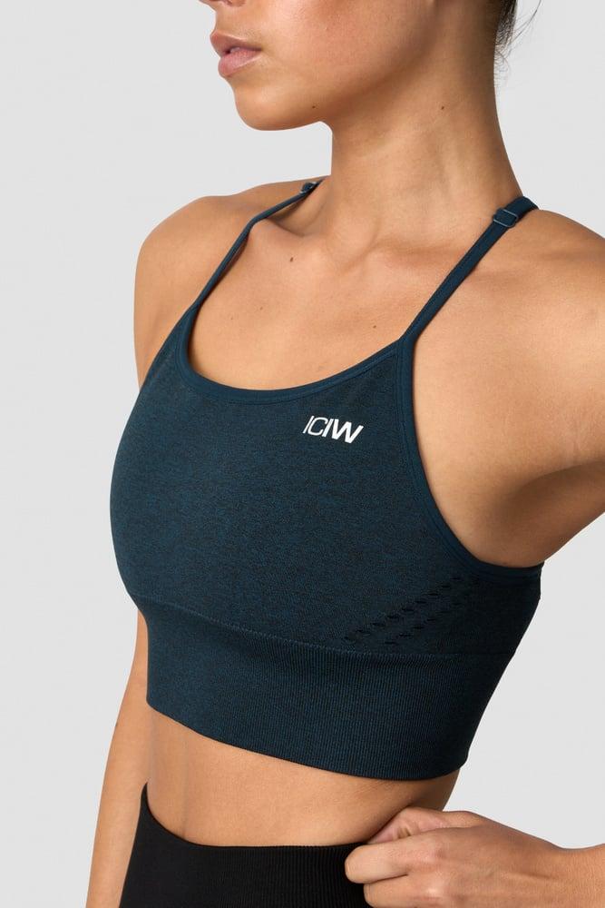 ICANIWILL - Queen Mesh Seamless Sports Bra - Dk Teal Melange