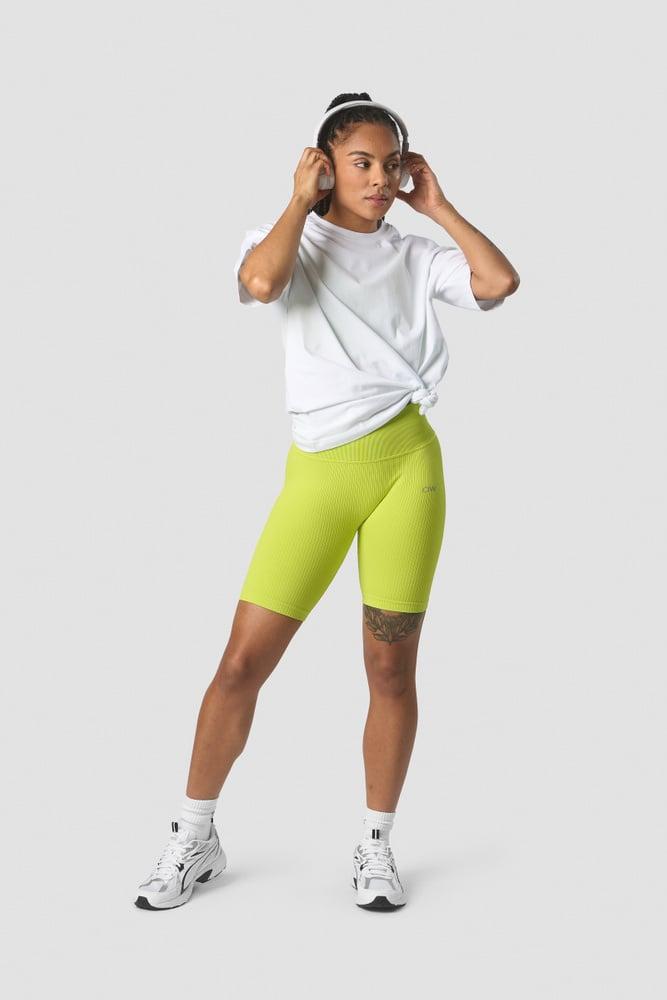 ICANIWILL - Ribbed Define Seamless Biker Shorts - Lime Green