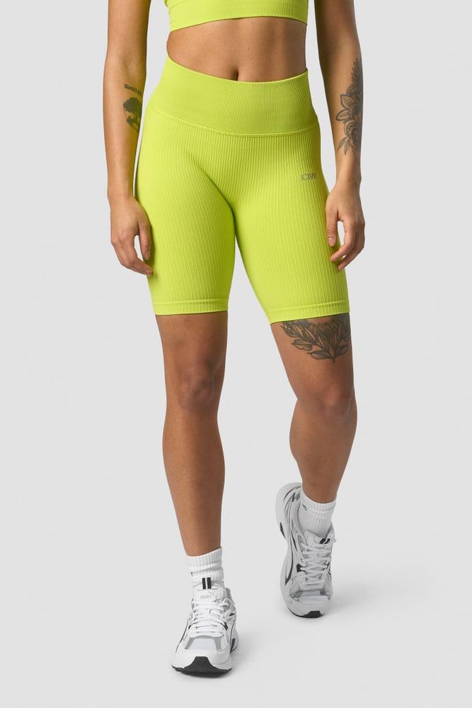 ICANIWILL - Ribbed Define Seamless Biker Shorts - Lime Green