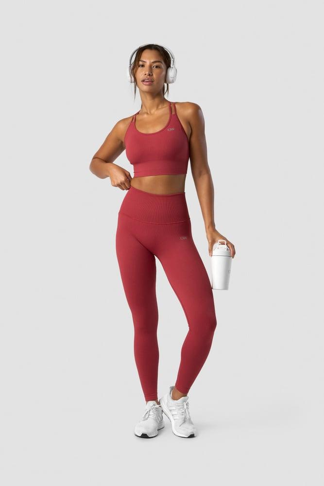 ICANIWILL - Ribbed Define Seamless Sports Bra - Autumn Red