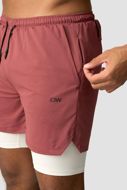 ICANIWILL - Stride 2-in-1 Shorts - Brick Red