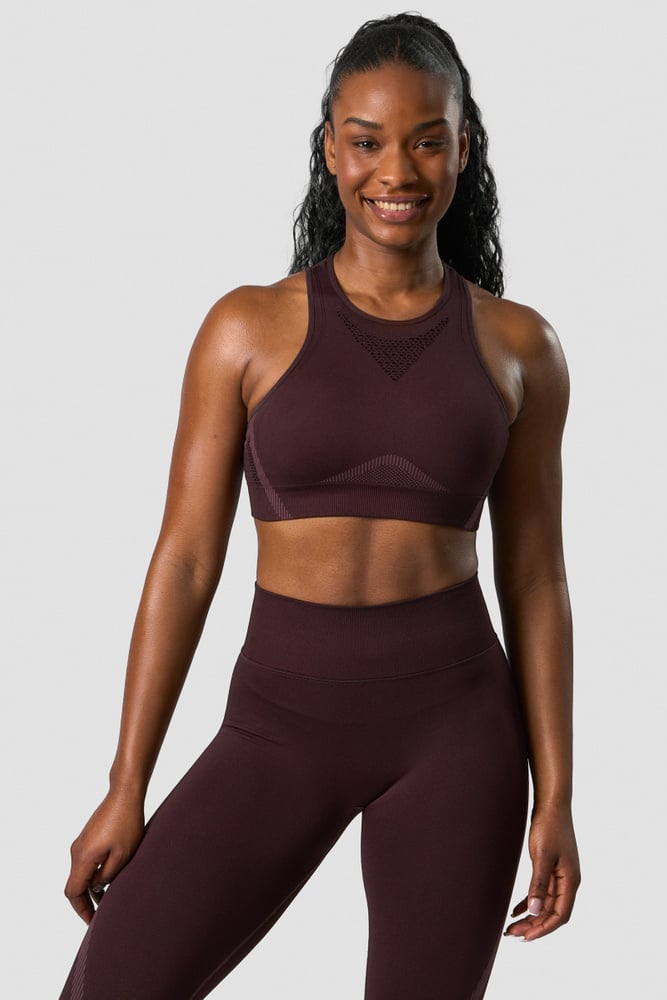 impact seamless sports bra burgundy