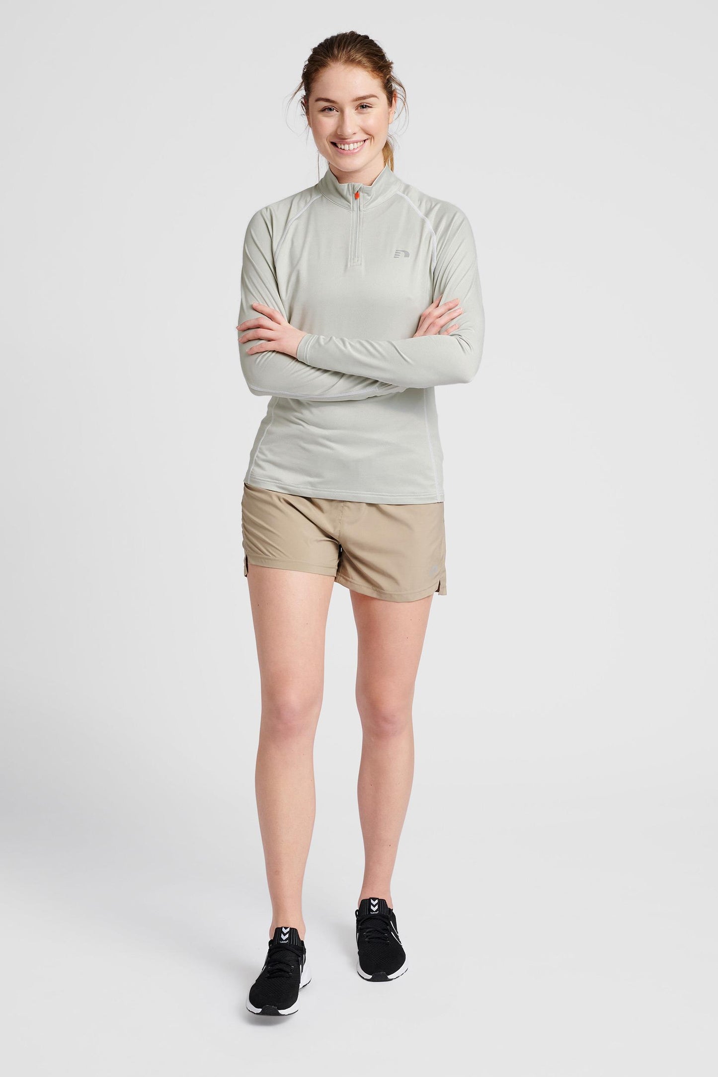 NEWLINE - Women 1/2 Zip L/s - Oyster Mushroom Melange