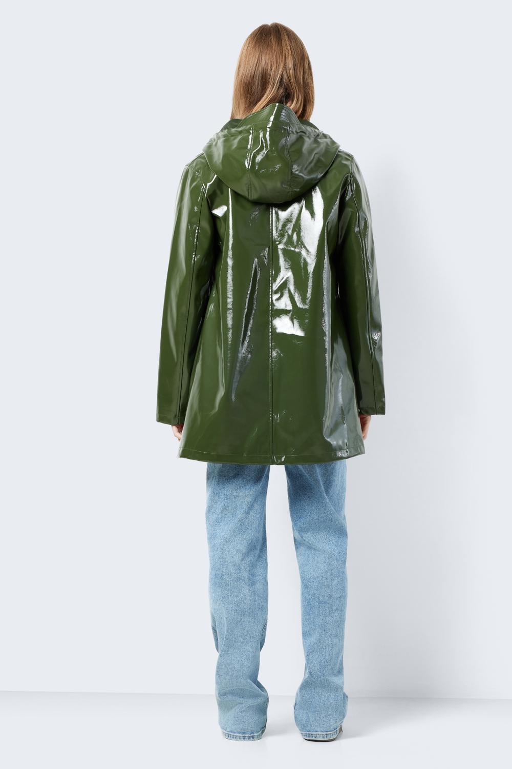 NOISY MAY - Sky L/s A-line Vinyl Coat - Green