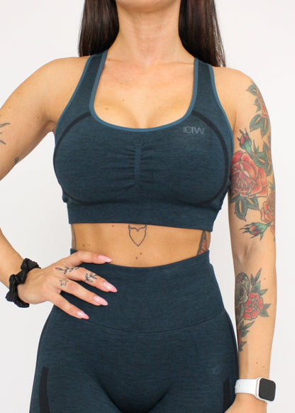 Rush Seamless Sports Bra - Dark Teal - for kvinde - ICANIWILL - Sports BH