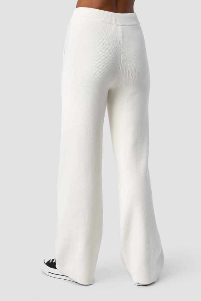 soft knit pants white