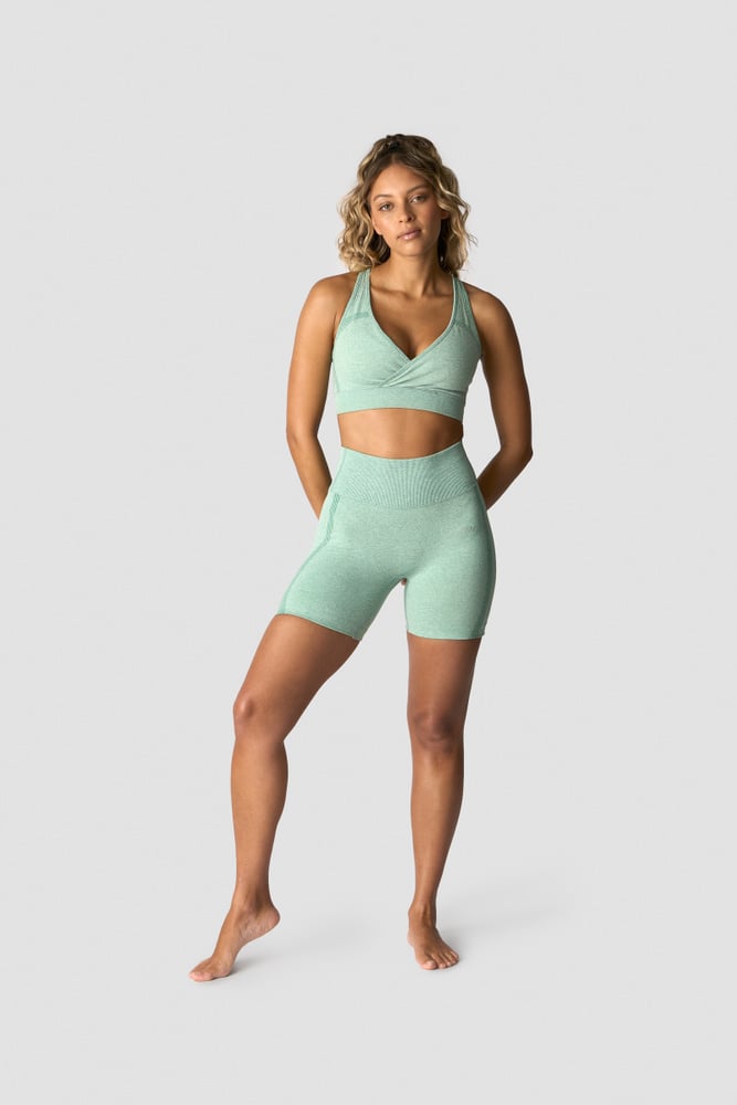 soft seamless shorts wmn light green melange