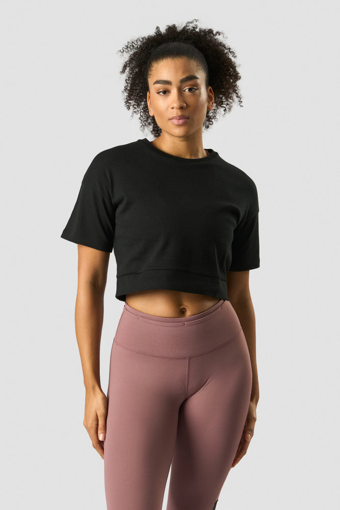 stance cropped t-shirt wmn black