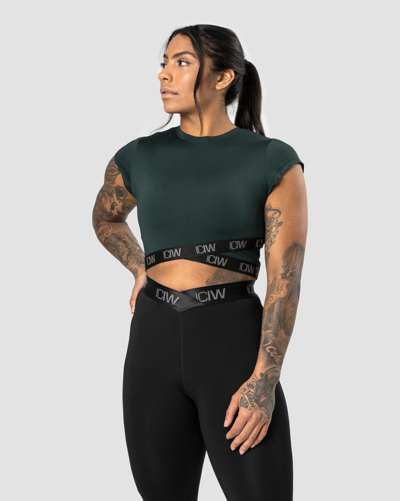 ultimate training cropped t-shirt deep green