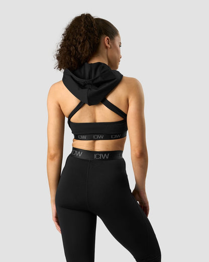 ultimate training hoodie sports bra black